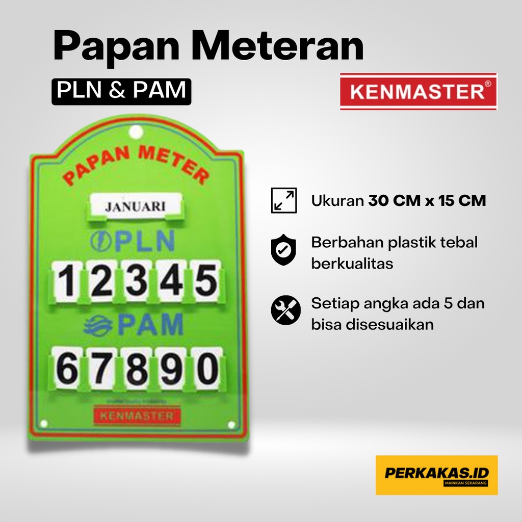 Papan Meteran PLN PAM Listrik Air KENMASTER