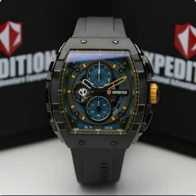 Jam Tangan Expedition E6782 Pria Blk Plat Blue Original
