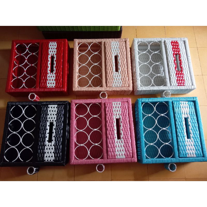 Tempat tisu dan aqua gelas/wadah aqua cup dan tissue/rak aqua gelas dan tisue/box aqua gelas tissue 