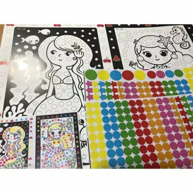 

Mainan edukasi menempel dot cut and paste / label dot sticker anak