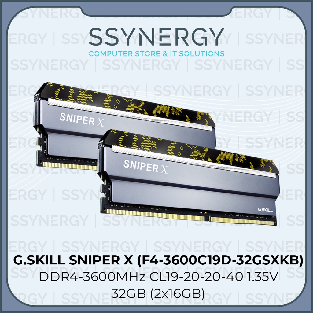 Memory G.SKILL - F4-3600C19D-32GSXKB Sniper X 32GB (2x16GB) DDR4 3600