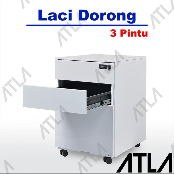 

*****] Drawer Roda Dorong Laci Besi Sorong Metal Arsip Kantor Putih Minimalis
