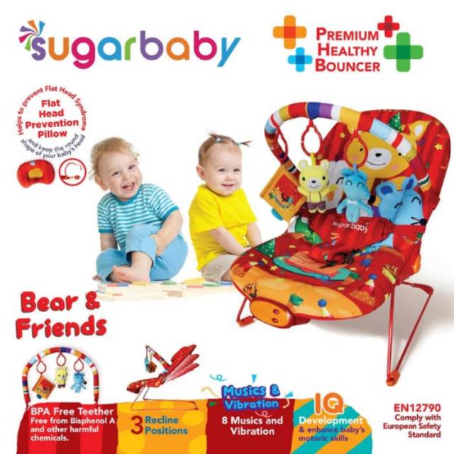 Bouncer bayi  kursi  getar  bayi  sugar baby premium healty 3 