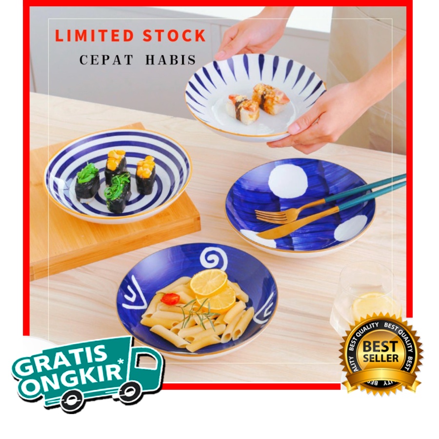 Aesthetic Piring Makan Keramik Tahan Panas Murah Mangkok Tempat Makan Jepang Motif Unik Anti Panas M