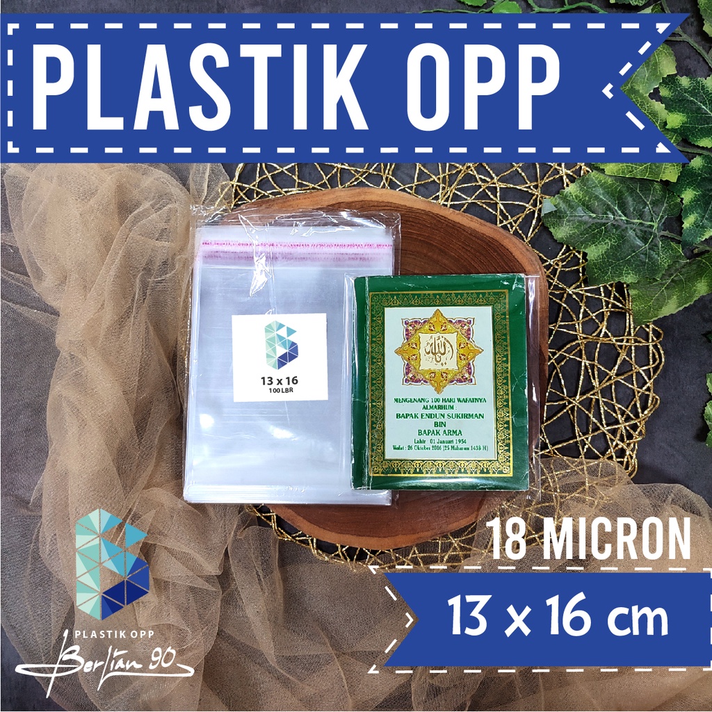 

Plastik OPP 13 X 16 CM 18 MIC 100LBR Lem Atau Seal / Plastik Aksesories isi 100 Lembar Murah Berkualitas