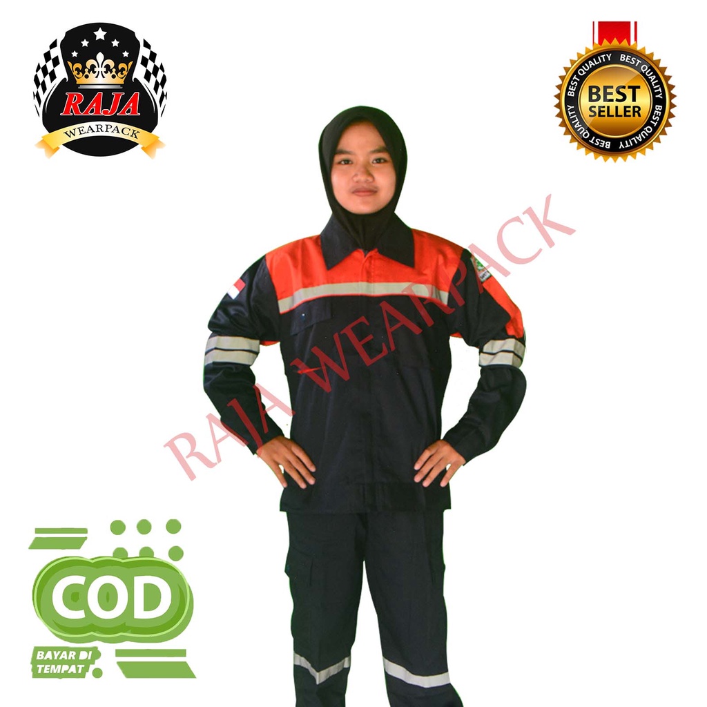 Baju Wearpack Kerja Safety Tukang Las/Welder/Proyek Tambang Kemeja Lapangan Atasan Lengan Panjang Wa