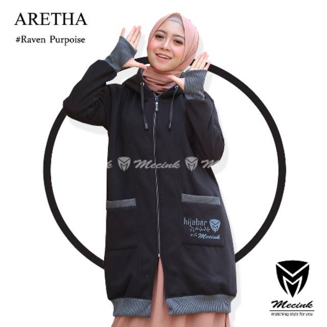 MECINK ARETHA RAVEN PURPOISE BLACK