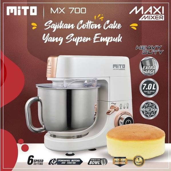 Mito MX700 Maxi Mixer Model Terbaru Mixer Heavy Duty MX 700 Mixer Kapasitas 7 Liter-Garansi 1 Tahun