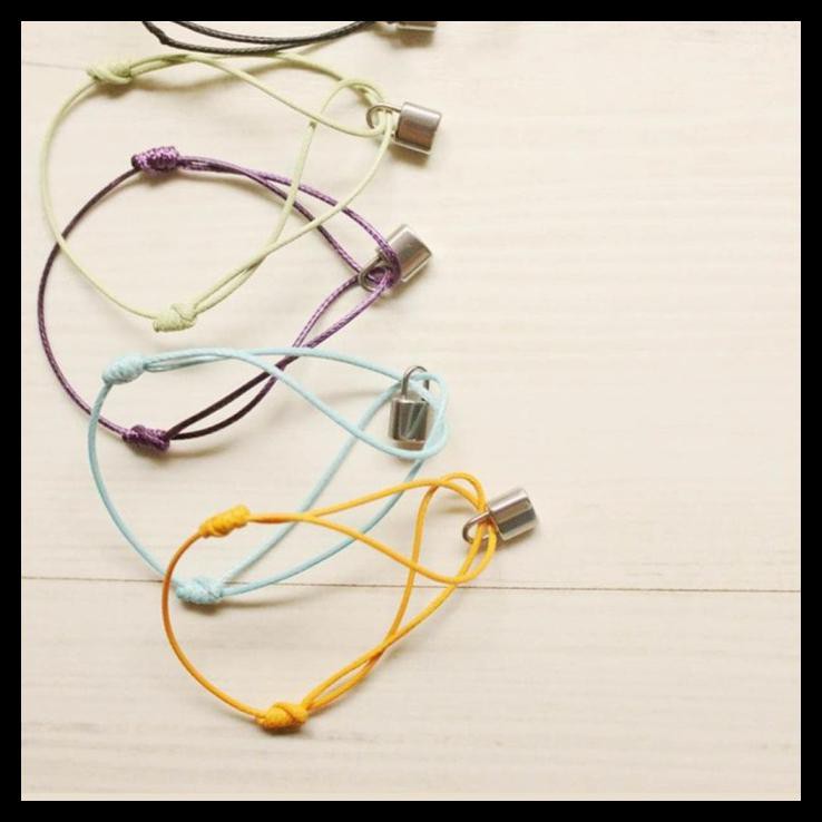 JUAL Nats Living: Gelang Tali Waterproof Gembok 3 Dimensi, Gelang V BTS,