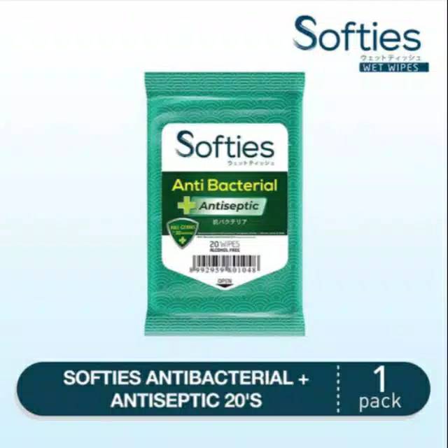 SOFTIES WIPES ANTIBACTERI 20' SHEETS