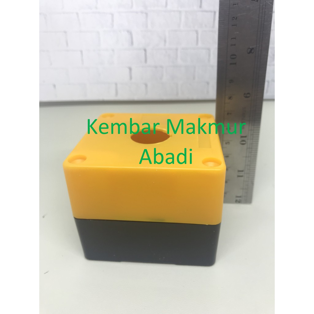 Control Box Push Button 22mm 1 Lubang Putih-Kuning / Kontrol Box 1Lubang / Push Button 1 Hole