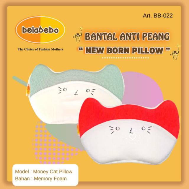 New Born Pillow Belabebo Cat - Bantal Bayi