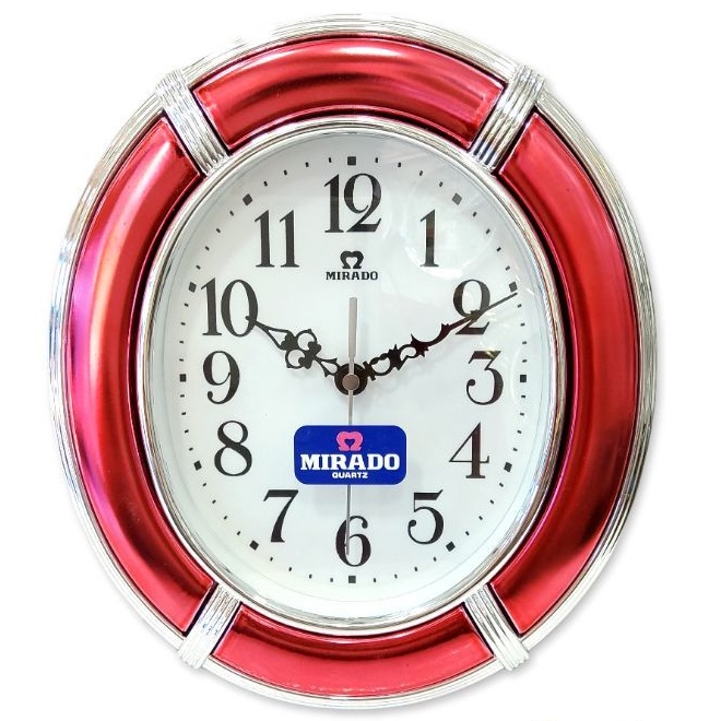 jam dinding mirado fasion cantik oval mesin skp seiko sweep halus
