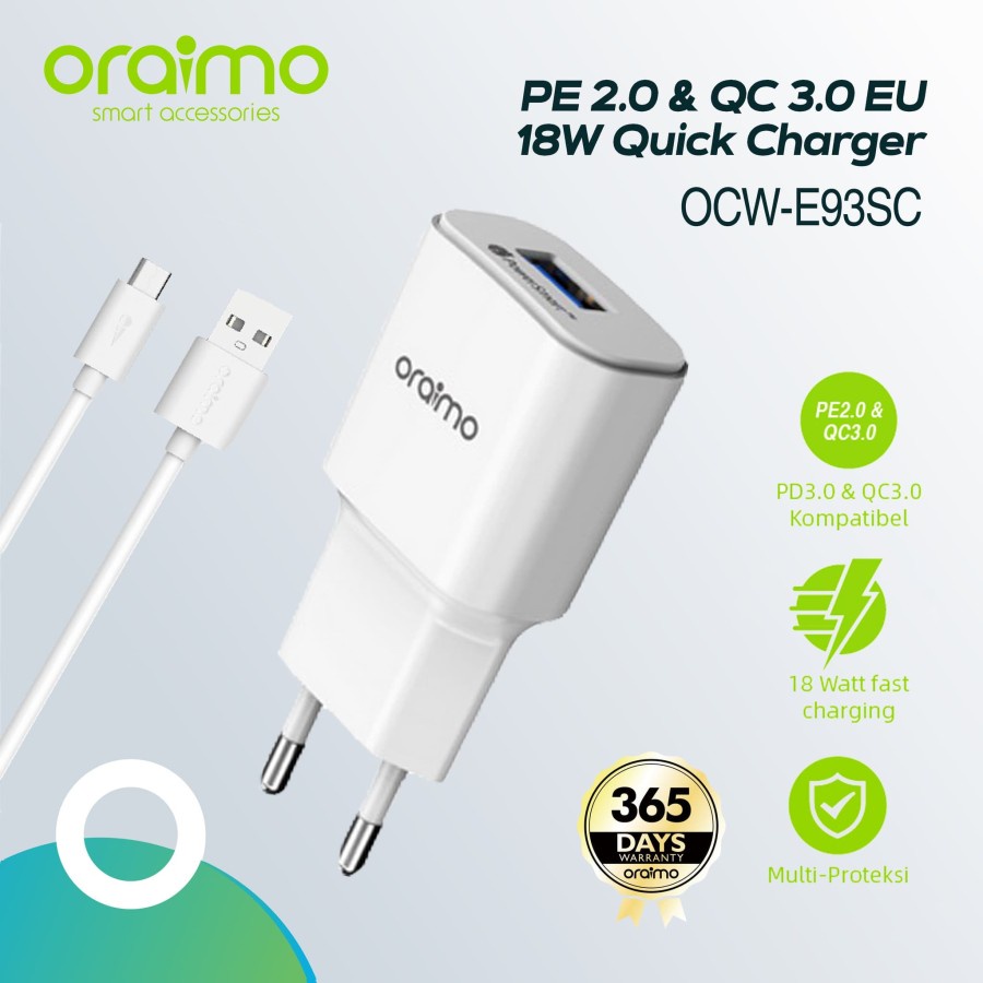 Oraimo Vessel Pro Quick Fast Power Charger USB OCW-E93SC