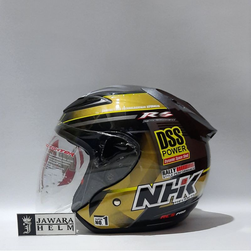 HELM NHK R6 RALLY MOTIF BLACK GOLD GLOSY