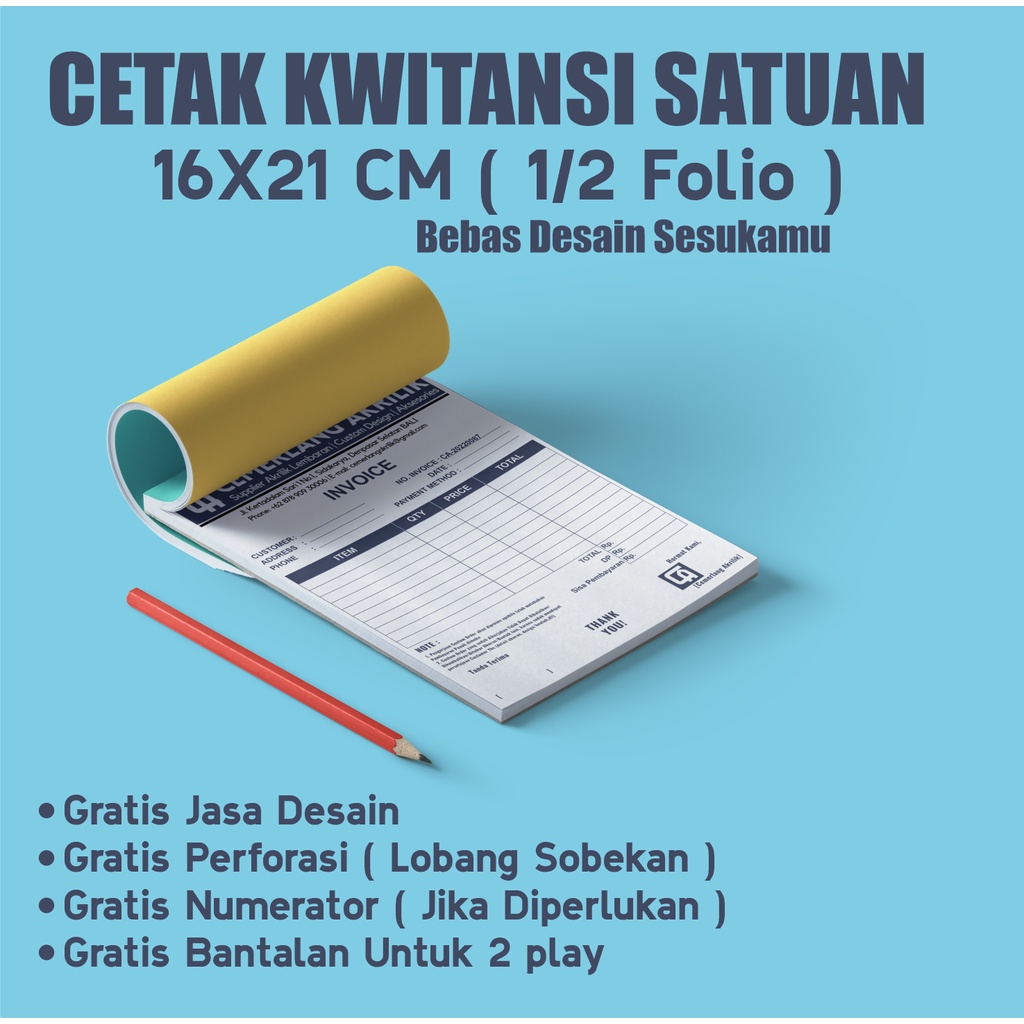 

NOTA CUSTOM UKURAN 1/2 FOLIO -- 16x21cm FREE DESIGN
