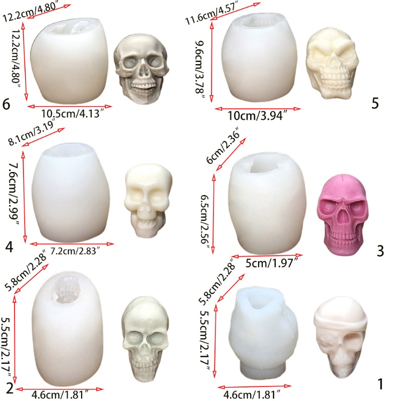 Cetakan Silikon Bentuk Tengkorak 3D Handmade DIY Untuk Membuat Sabun / Kue / Cokelat