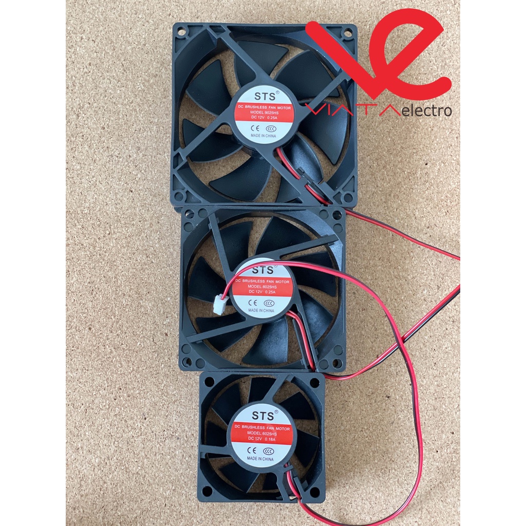 FAN DC 12V 9cm BRUSHLESS FAN KIPAS DC 9x9cm TEBAL COOLING EXHAUST 9cm KIPAS PENDINGIN 90mm 9 x 9cm 0.25A