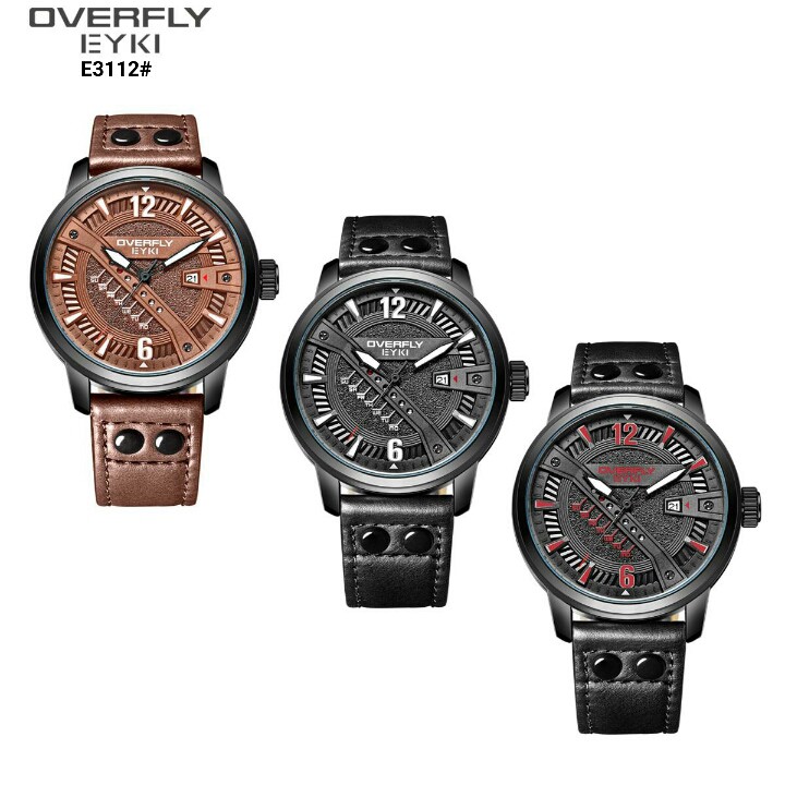 Overfly Eyki Sport Leather Watch E3112L#