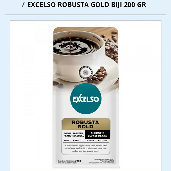 

Kopi-Biji- Excelso Robusta Gold Biji -Biji-Kopi 750 Minuman-Makanan-Minuman