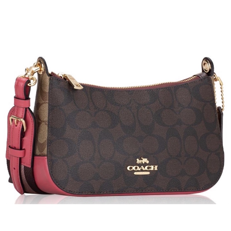 Coach Jes Baguette In Blocked Signature Canvas (C6825)