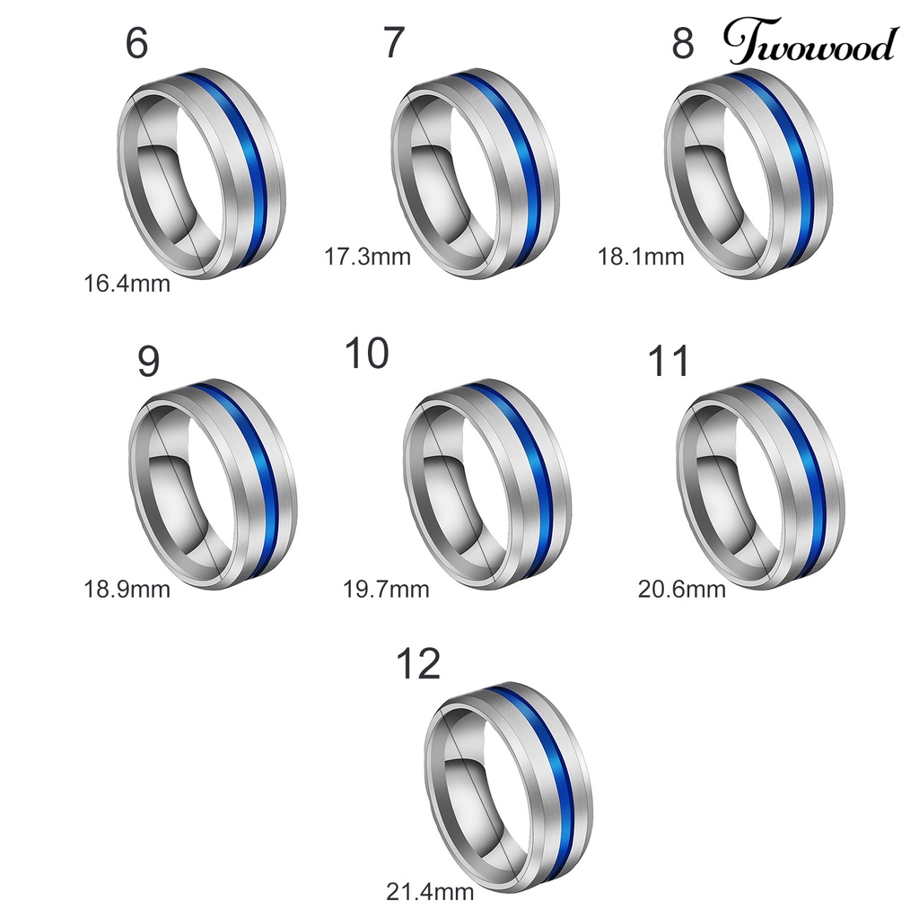 Cincin Jari Warna Ganda Ukuran 8MM Untuk Unisex