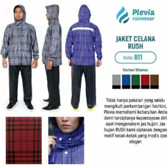 PLEVIA Jas Hujan Jaket Celana Rush BP 811 / BP8110