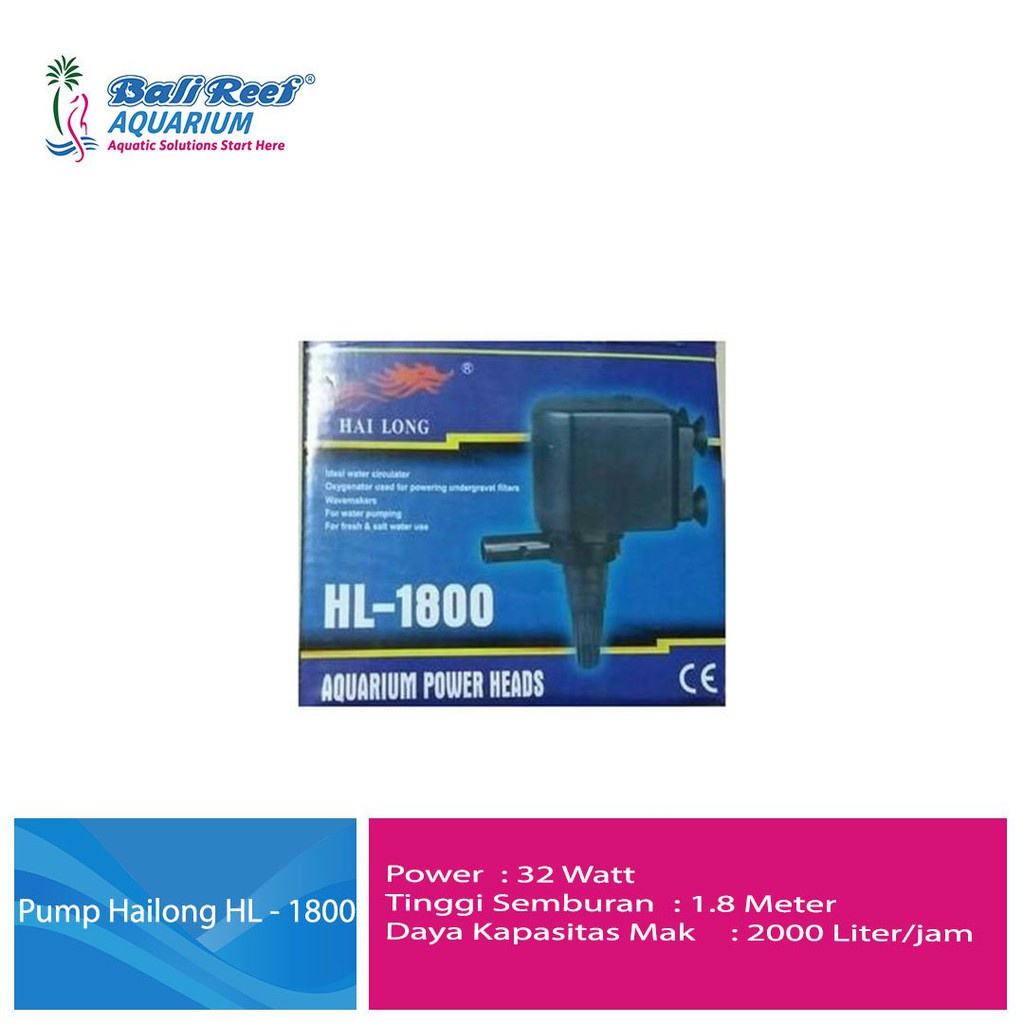 Hailong Hl 1800 Pompa Celup Aquarium Hailong 1800
