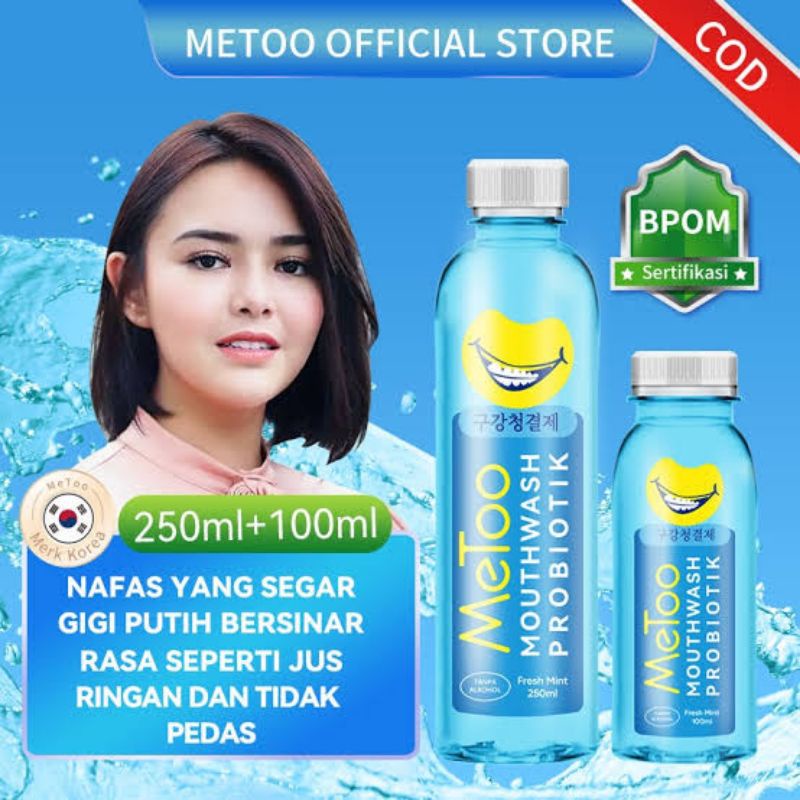 MeToo MouthWash Probiotik Cold Mint/Fresh Mint [OBAT KUMUR] BPOM 100ml/250ml