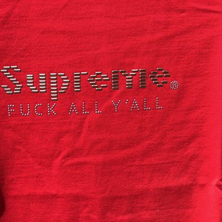  BAJU  KAOS  PRIA  SUPREME  GOLD BARS TEE SS19 RED TSHIRT 