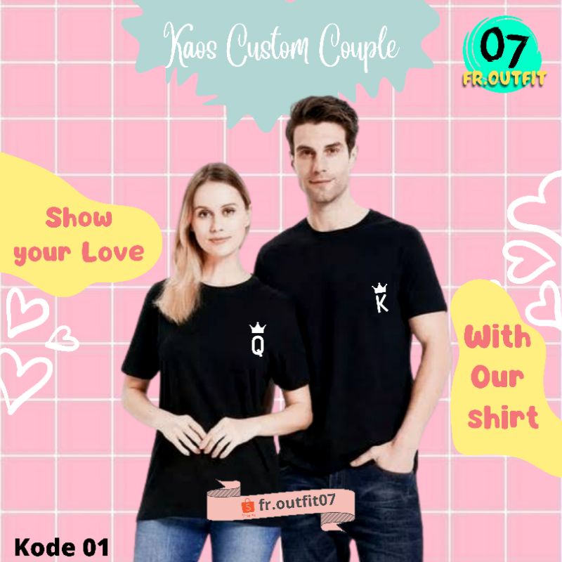 KAOS COUPLE TULISAN / KAOS CUSTOM / KAOS DISTRO / BAJU T-SHIRT COUPLE / KAOS COTTON COMBED 30S