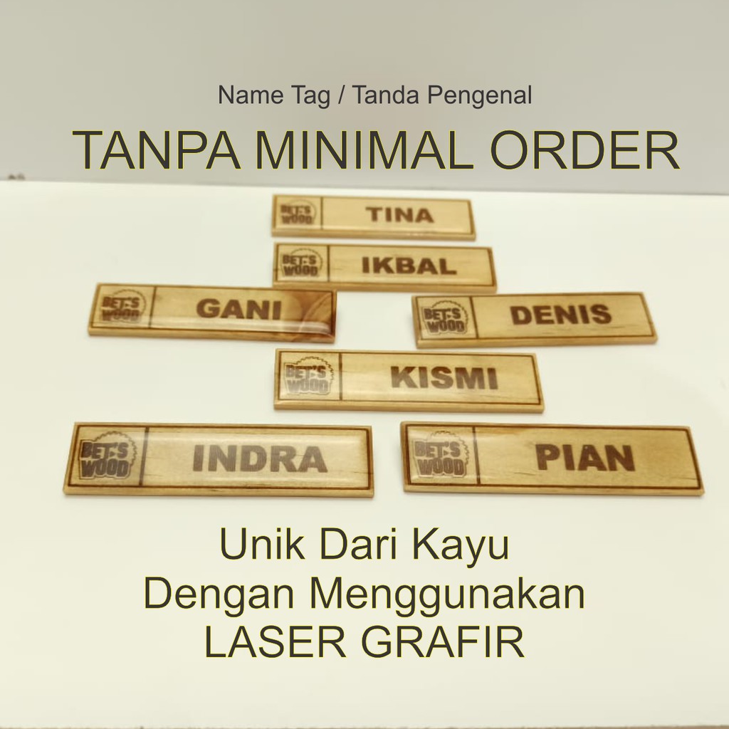 

Name tag Kayu. tanda pengenal kayu - id card kayu