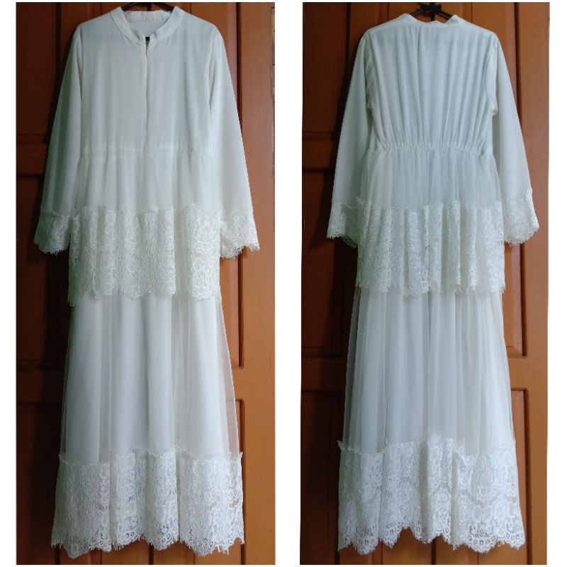 PL GAMIS GAUN BROKAT PUTIH