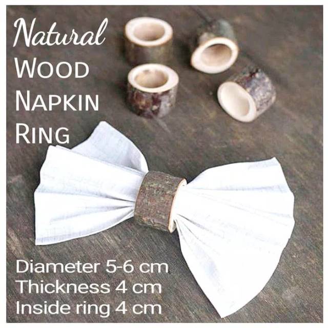 Vintage wood napkin ring holder tempat serbet kayu