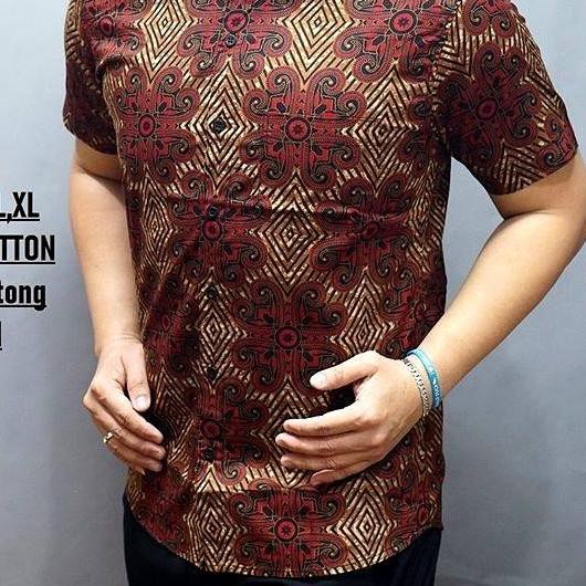 ♣ LBS 592 BATIK PRIA SLIMFIT LENGAN PENDEK LUIGI BATANI ✬