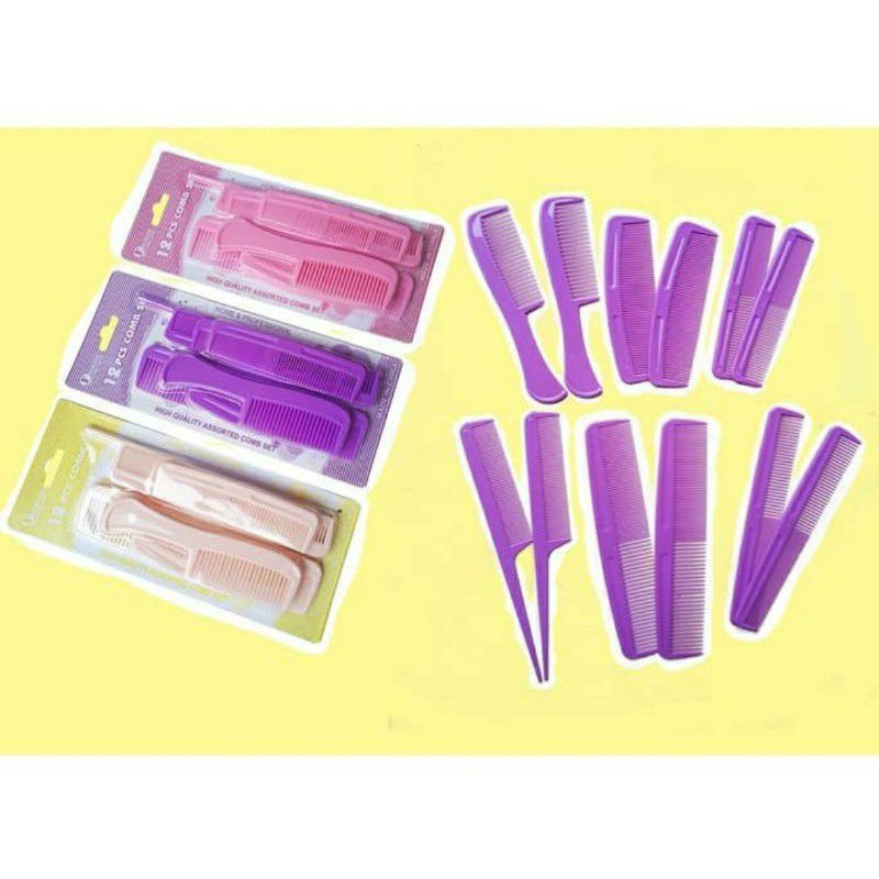 Sisir Isi 12Pcs / Sisir Set 12in1 / Sisir Multifungsi / Sisir Travel