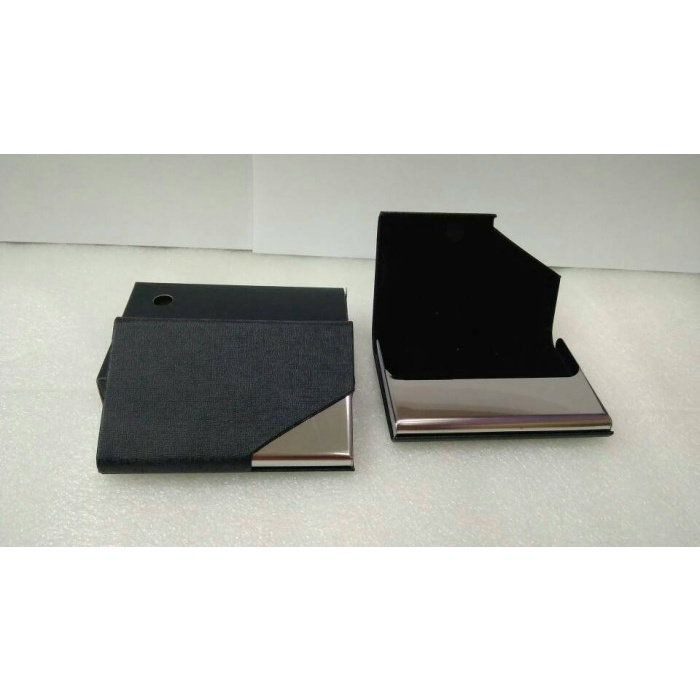 

READY Name card case metal Asimetris shape - Hitam SALE