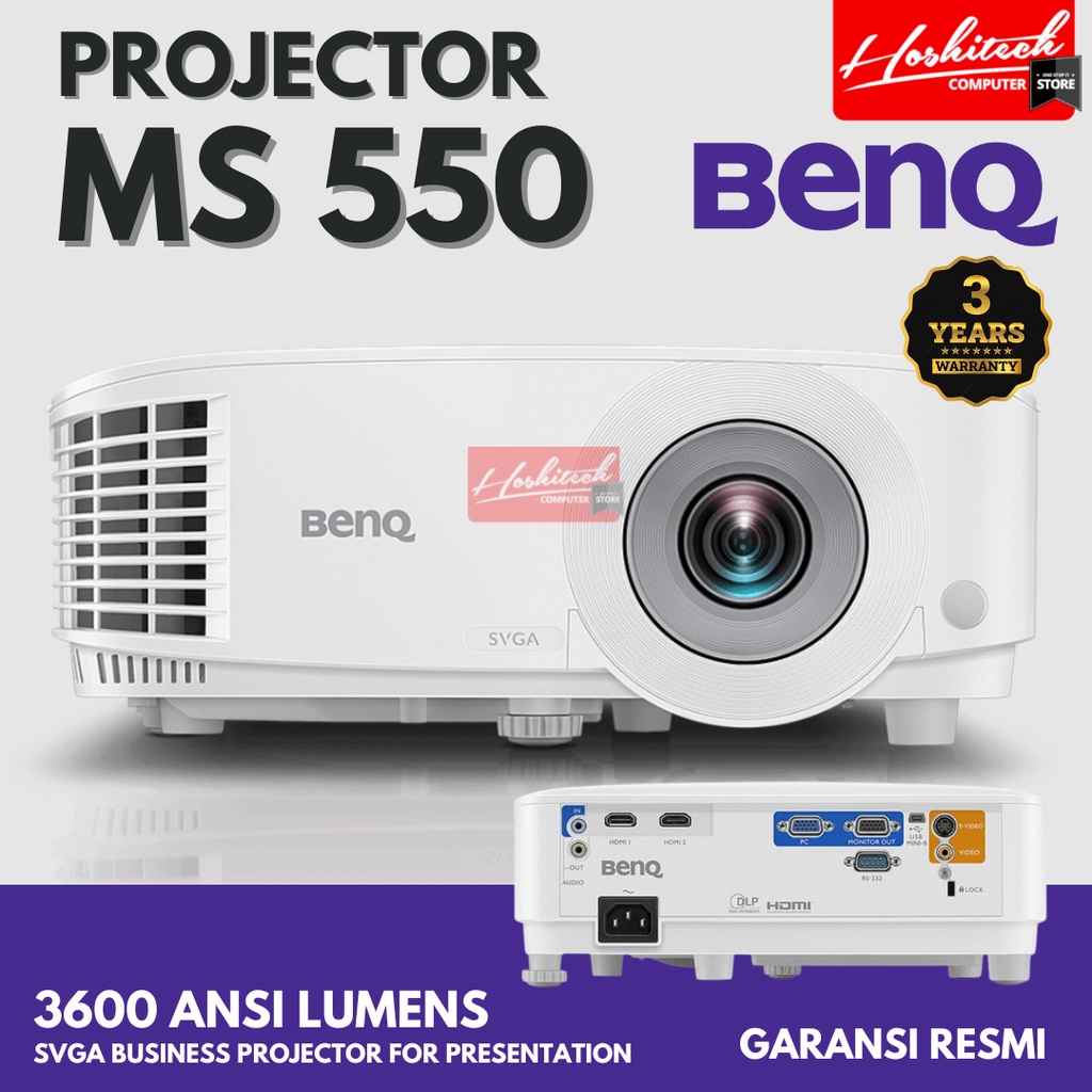 PROYEKTOR BENQ MS550 3600 LUMENS HDMI SVGA PROJECTOR RESMI 3TH