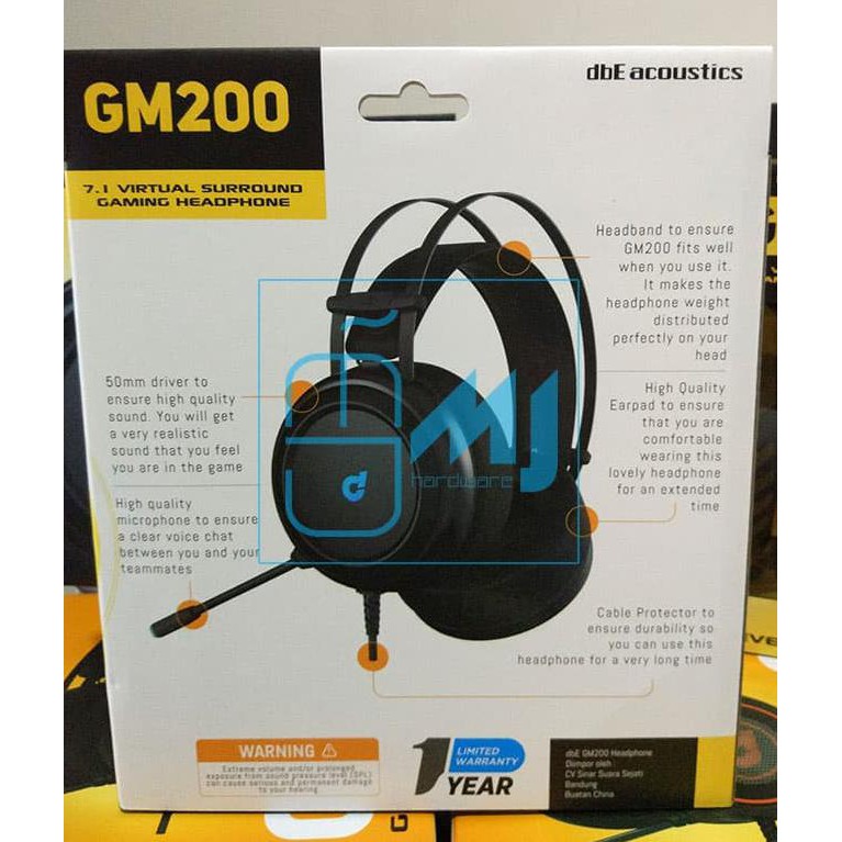 dwlt dbe gm200 / gm 200 gaming headphone / headset kg4u