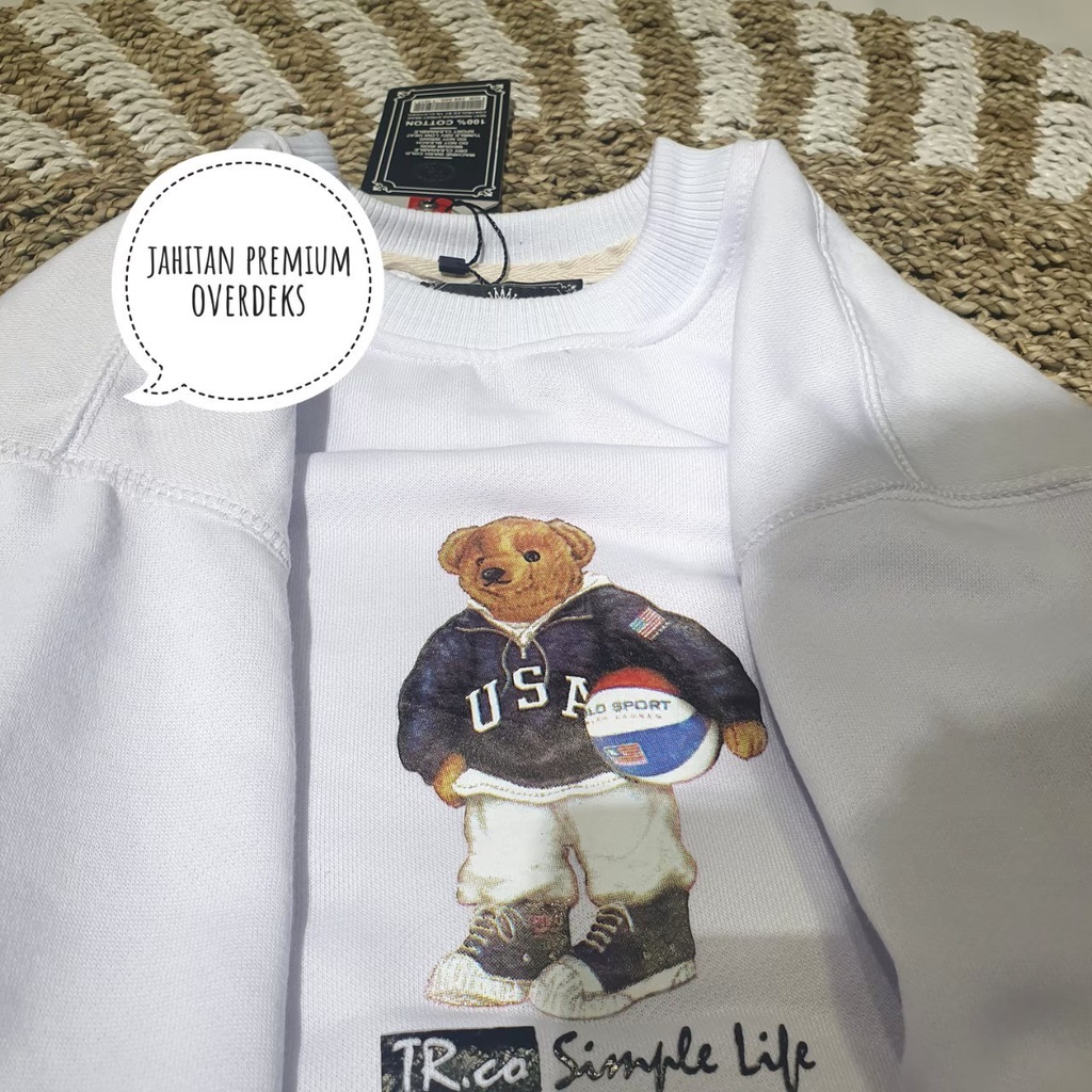 Sweater Pria Motif Teddy Bear Special Edition Best Seller Distro Crewneck Pria Wanita