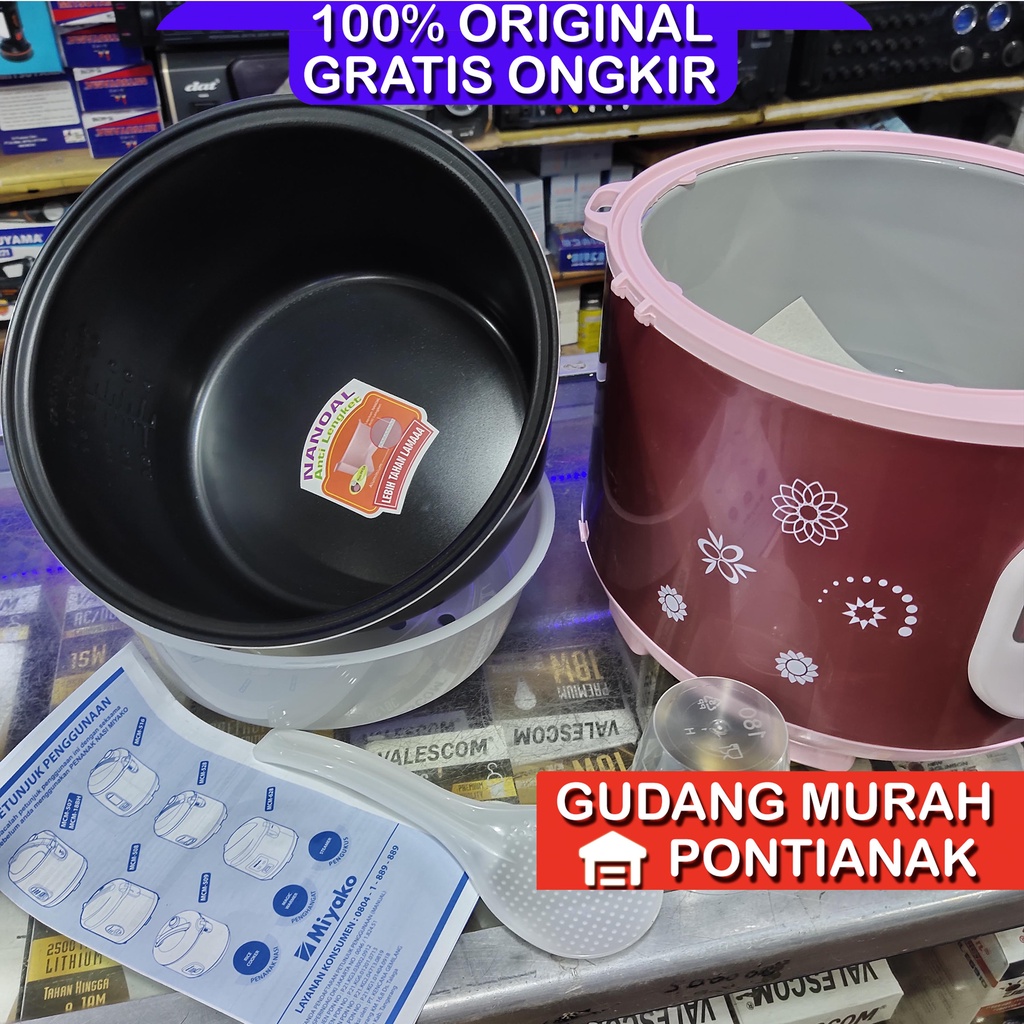 Ricecooker Miyako MCM 18 BH 18bh magicom mejikom anti lengket panci tahan / anti gores berlian hitam