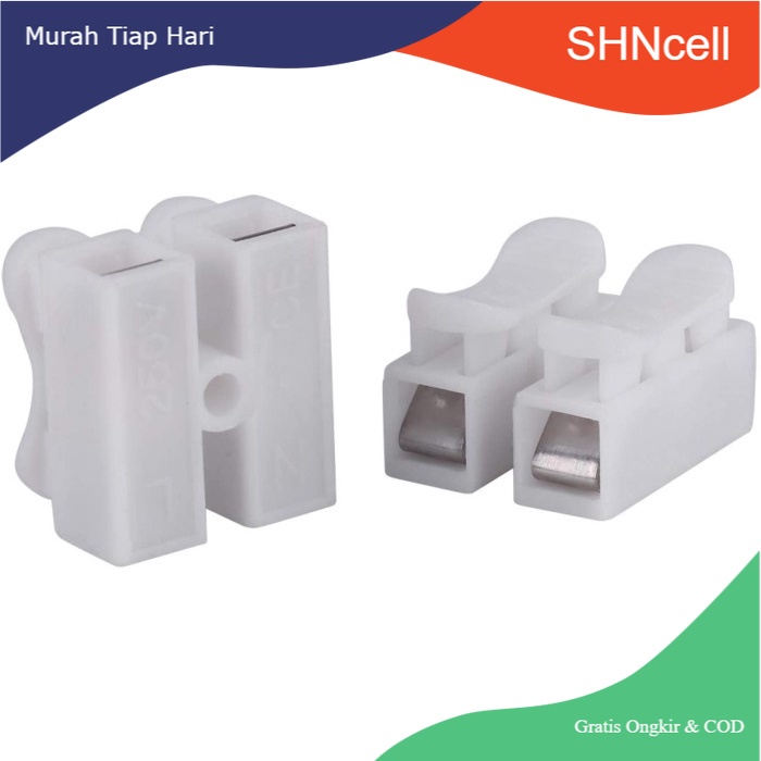 Isi 50 Terminal Sambungan Kabel Jepit 2 Jalur Quick Connect 2 Wire