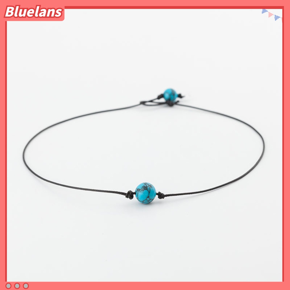 Kalung Choker Tali Handmade Hias Batu Mutiara Tiruan Untuk Wanita