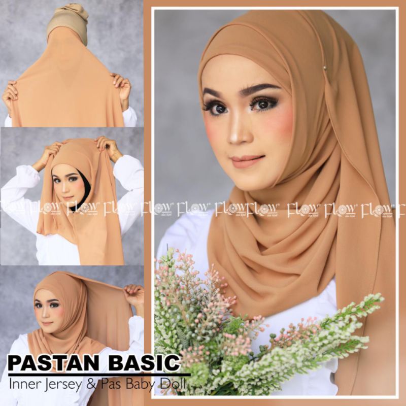 Pastan Basic Ceruty (Inner Menyatu) Ori Flow Idea Hijab