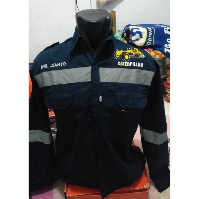 Kemeja kerja pria lengan panjang safety/baju kerja pria werpak /kemeja safety proyek/ wearpack atasa