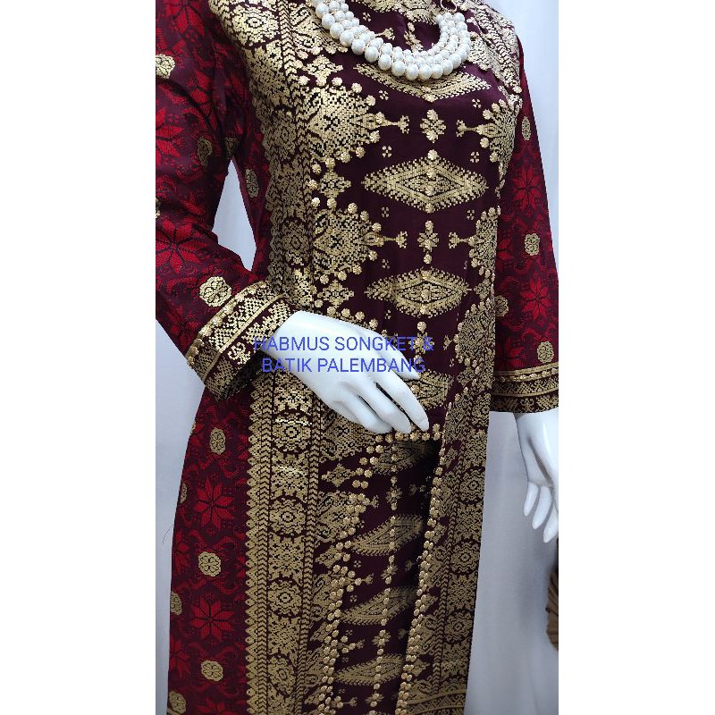 couple setelan batik songket palembang premium