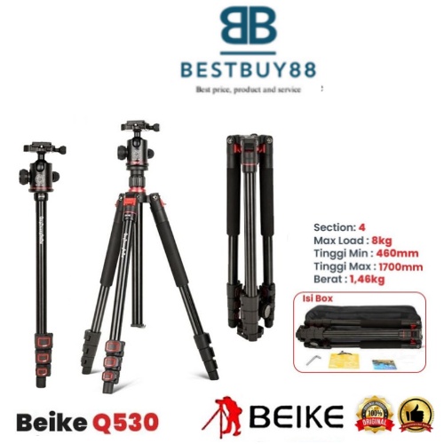 Beike Q530 Tripod with Ballhead Monopod Kamera Beike Q530 GARANSIRESMI