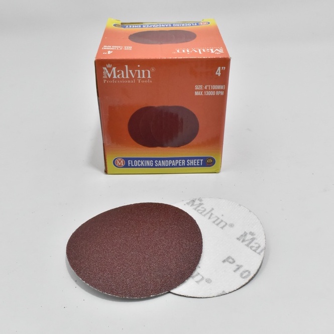 AMPLAS TEMPEL 4&quot; MERK MALVIN / VELCRO TEMPEL GERINDA / AMPLAS VELCRO BULAT / GRIT 60 - 400