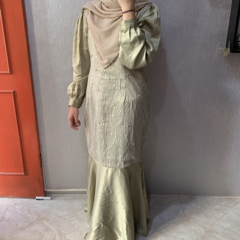 Gamis Kondangan Brukat Tile Pesta Muslim Lebaran