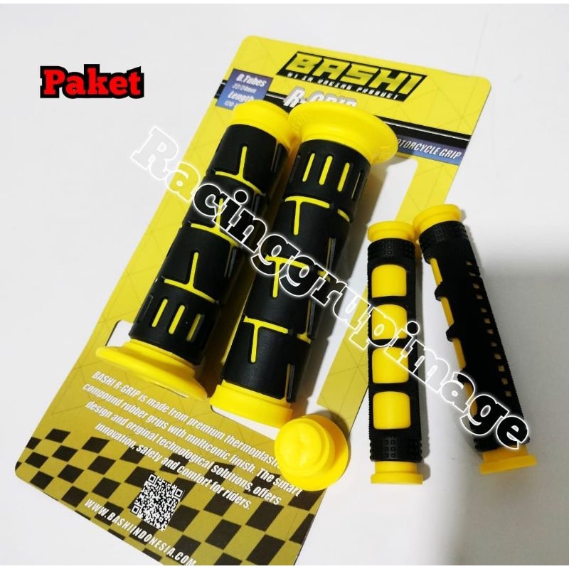 Sarung Gas Motor Plus Sarung Rem Motor Sepaket Handgrip Plus Karet Handle Rem - kuning